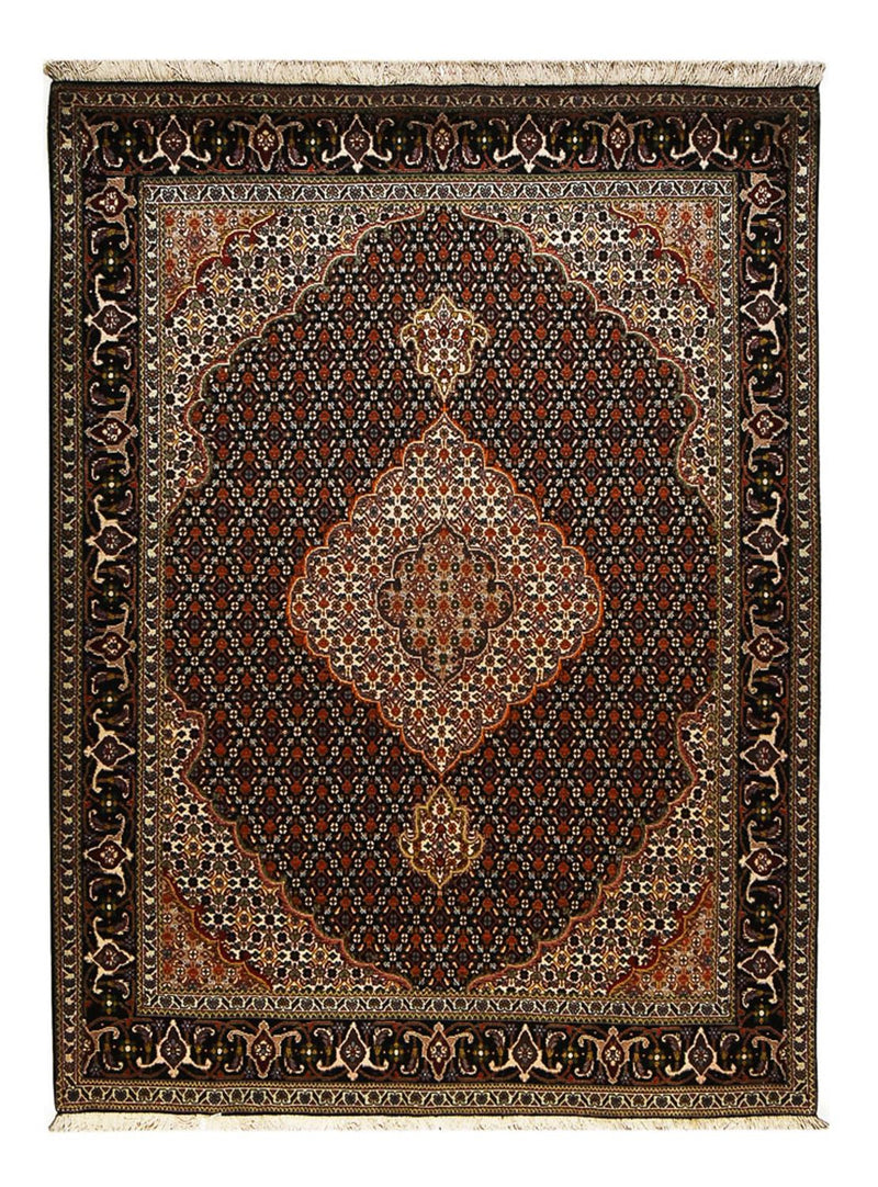 Tapis persan - Tabriz - Royal - 210 x 154 cm - marron foncé