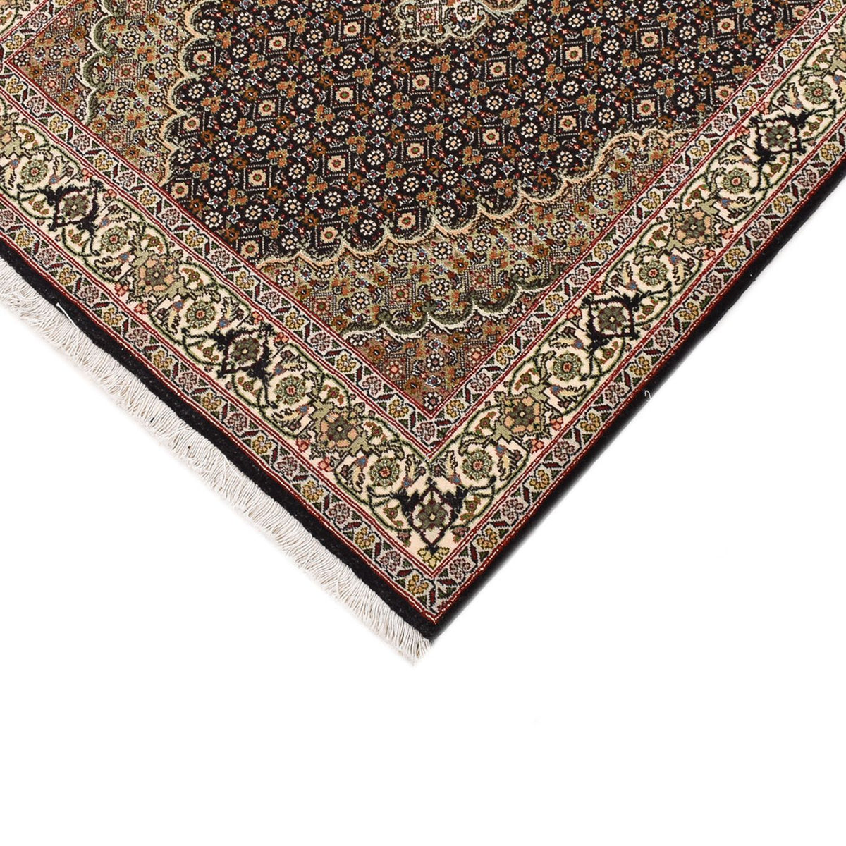 Tapis de couloir Tapis persan - Tabriz - Royal - 396 x 82 cm - beige foncé