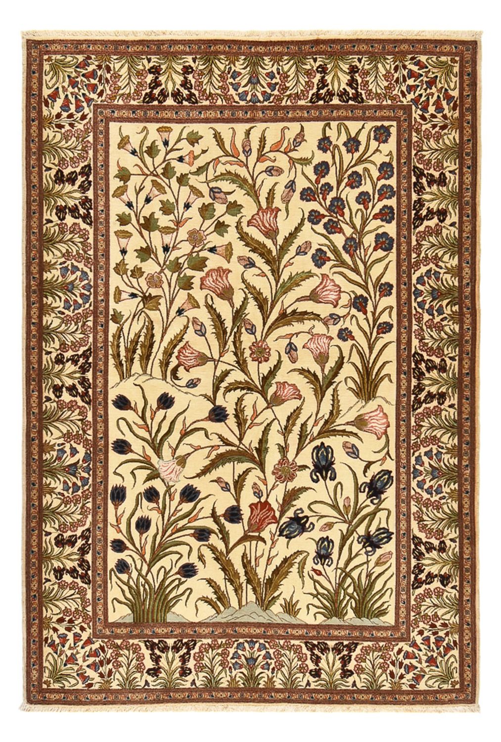 Tapis persan - Ghom - Royal - 202 x 136 cm - beige clair
