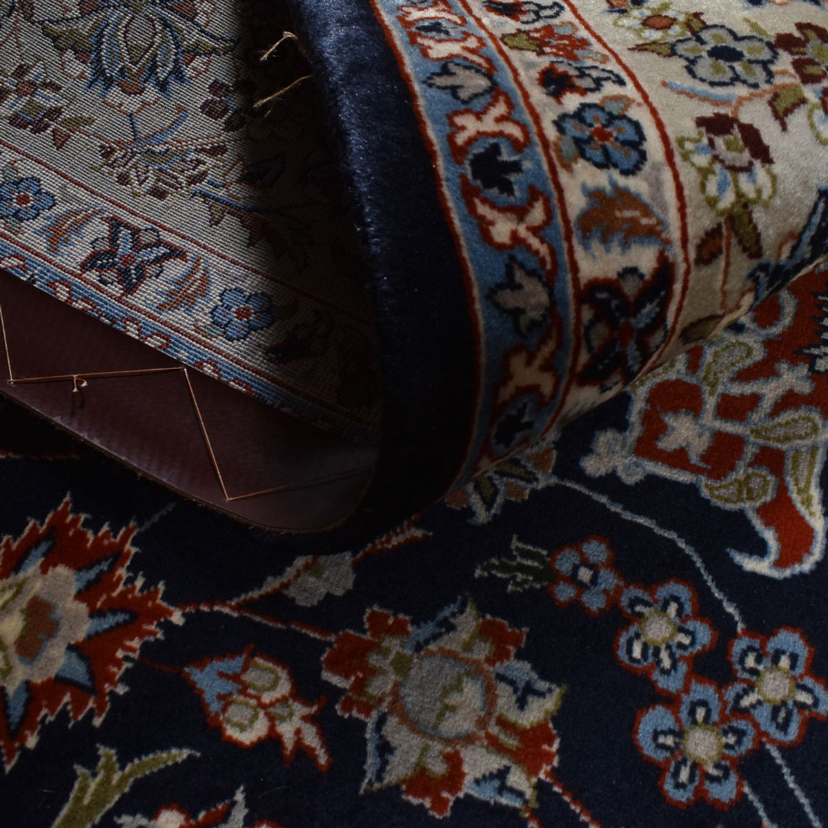 Tapis persan - Royal - Royal - 295 x 192 cm - bleu foncé