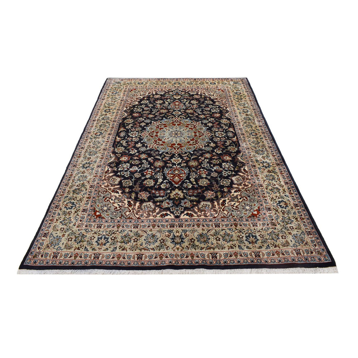 Tapis persan - Royal - Royal - 295 x 192 cm - bleu foncé