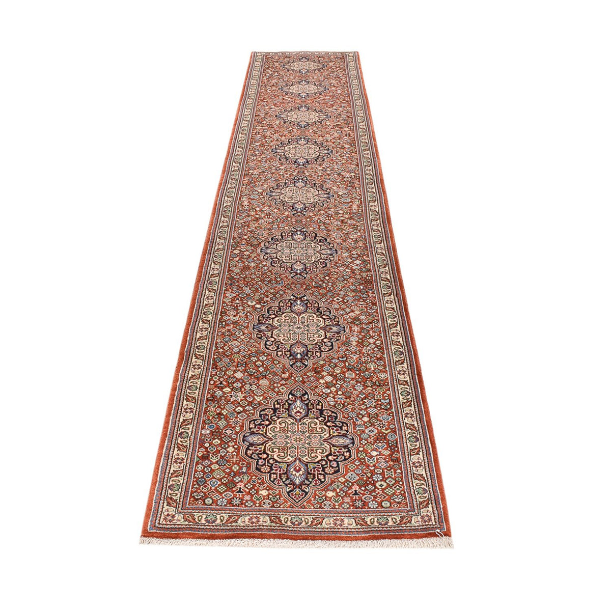 Tapis de couloir Tapis Gabbeh - Persan Kashkuli - 405 x 80 cm - beige foncé