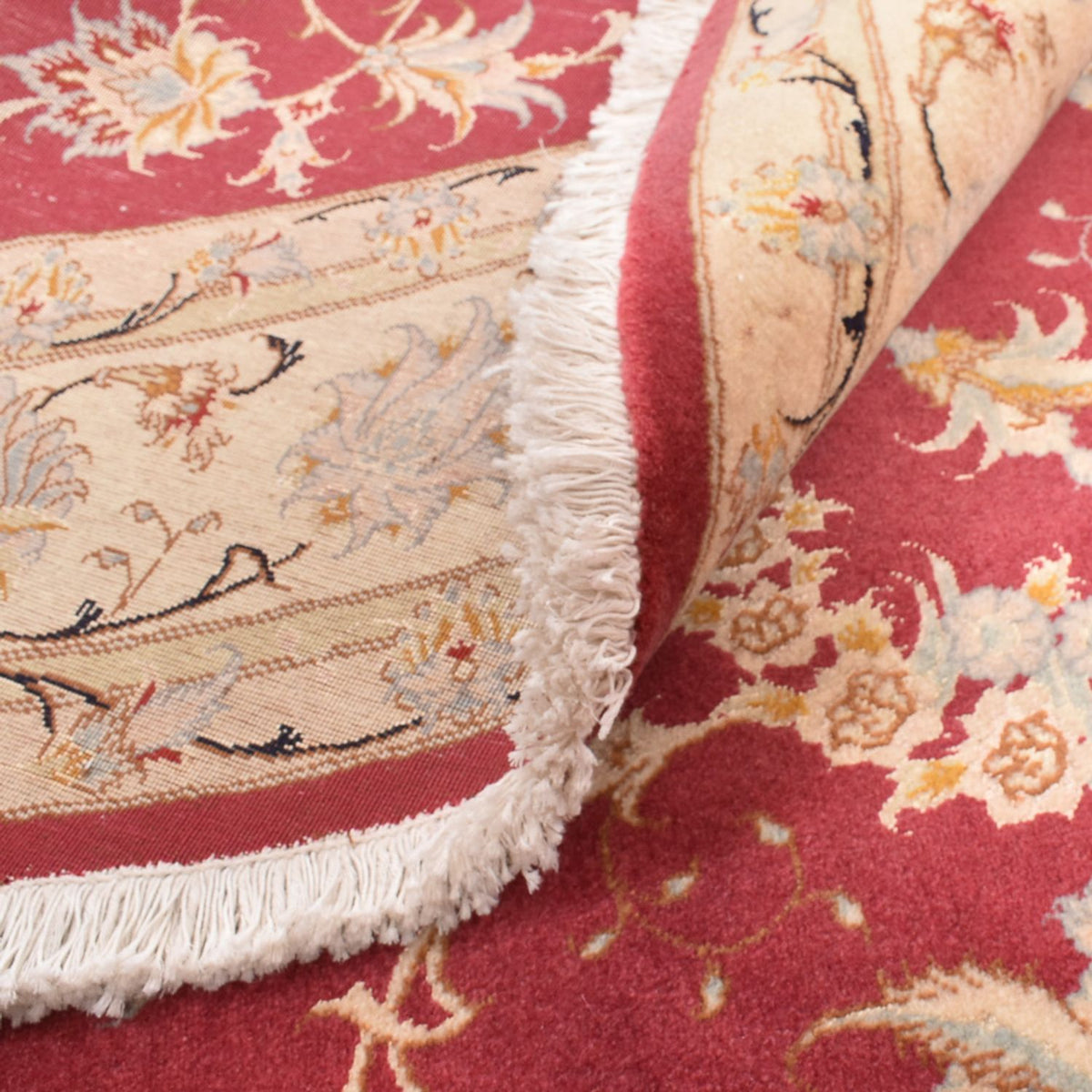 Tapis persan - Tabriz - Royal ronde  - 200 x 200 cm - rouge