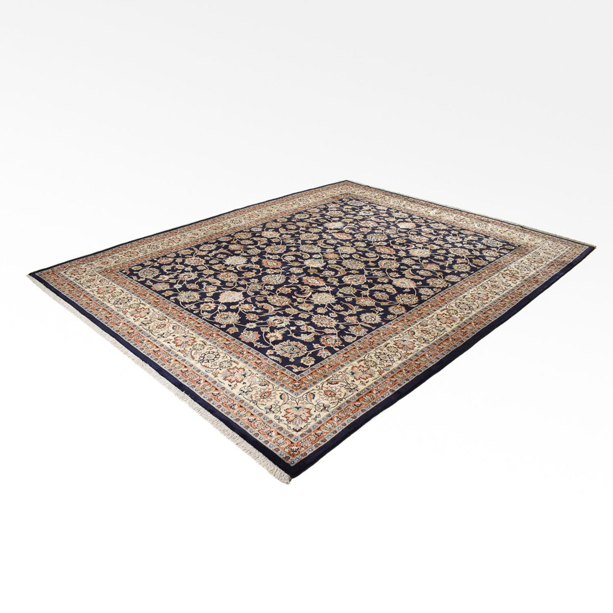 Tapis persan - Classique - Royal - 377 x 298 cm - bleu foncé