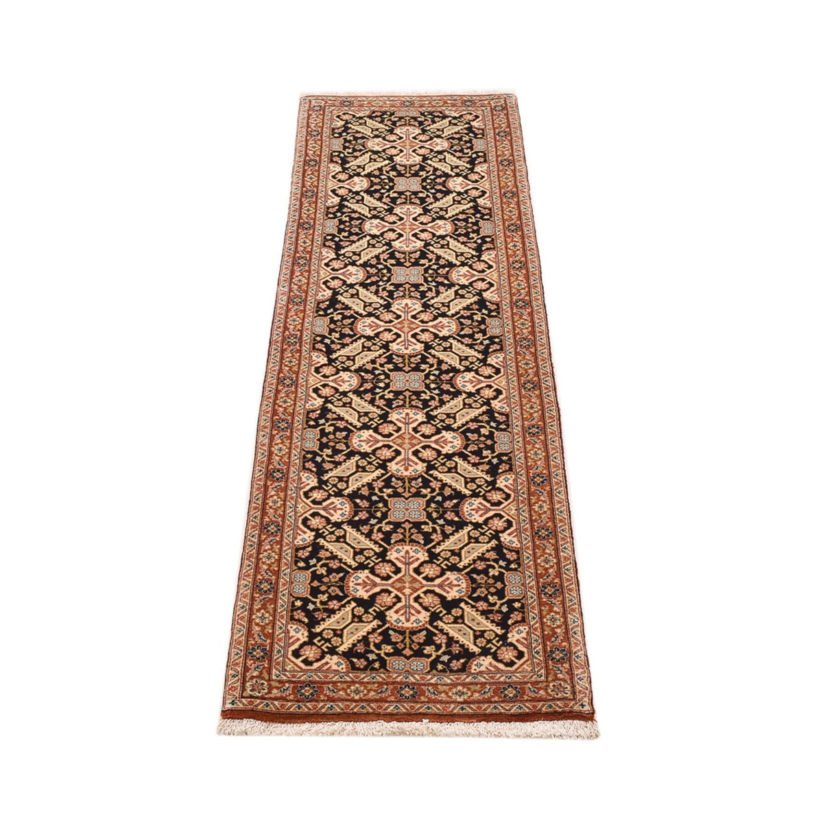 Tapis de couloir Tapis persan - Ghom - Royal - 197 x 51 cm - beige foncé