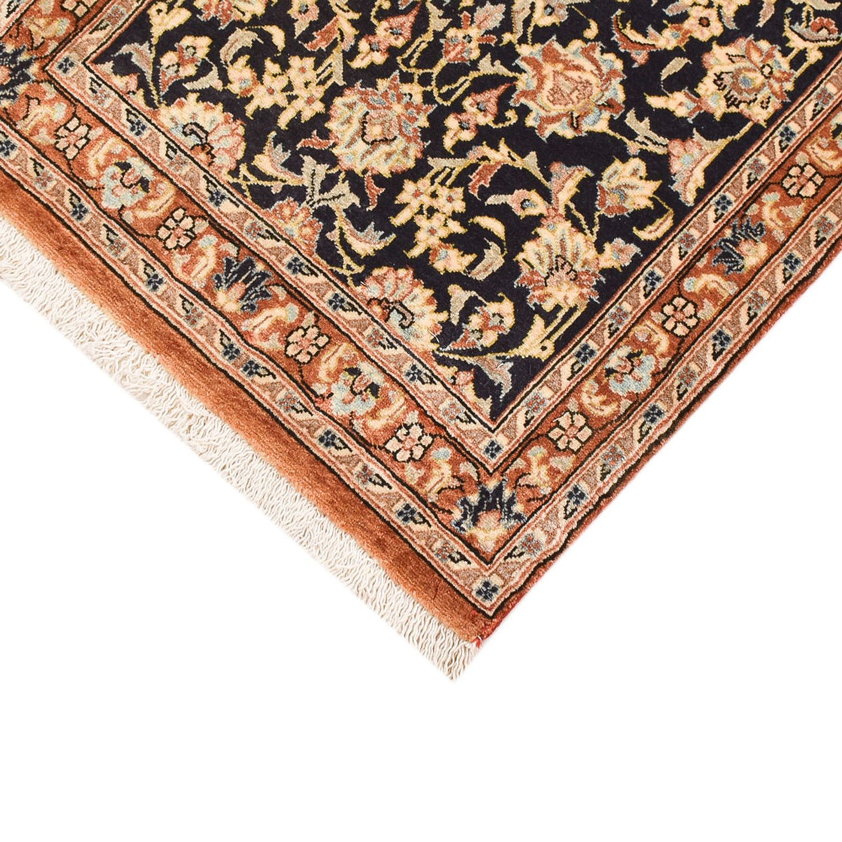 Tapis de couloir Tapis persan - Ghom - Royal - 210 x 50 cm - beige foncé