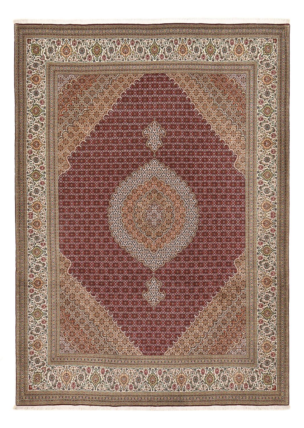 Tapis persan - Tabriz - Royal - 351 x 250 cm - rouge bordeaux