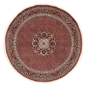 Tapis persan - Bidjar ronde  - 150 x 150 cm - rouge foncé
