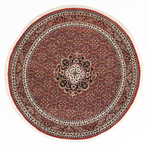 Tapis persan - Bidjar ronde  - 150 x 150 cm - rouge foncé