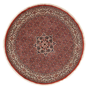 Tapis persan - Bidjar ronde  - 170 x 170 cm - rouge foncé