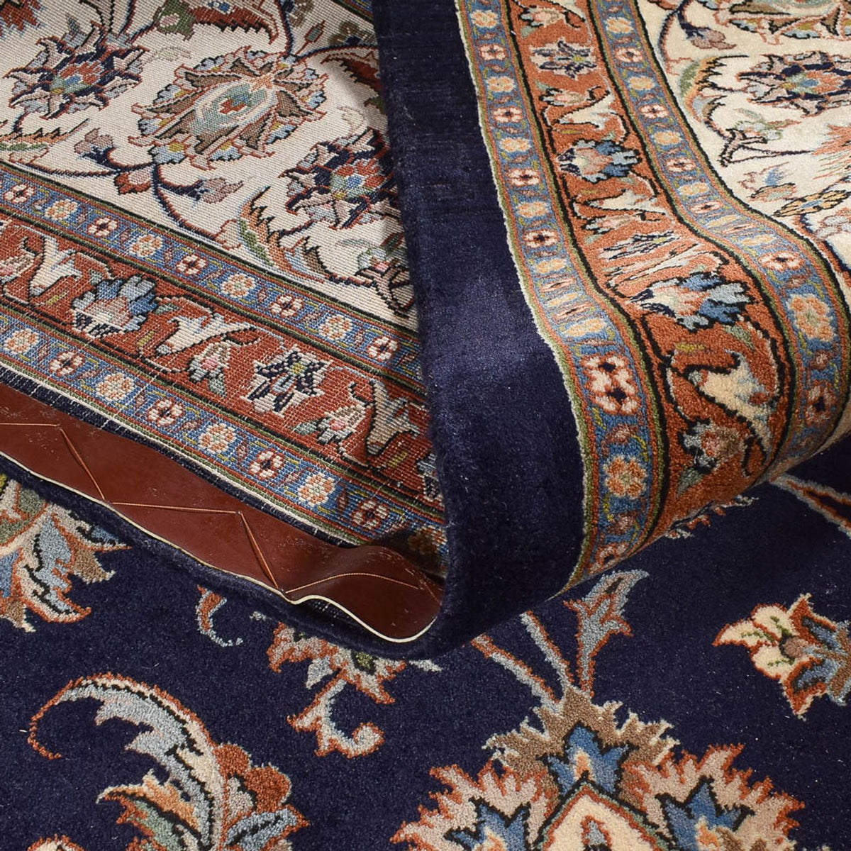 Tapis persan - Classique - Royal - 390 x 297 cm - bleu foncé