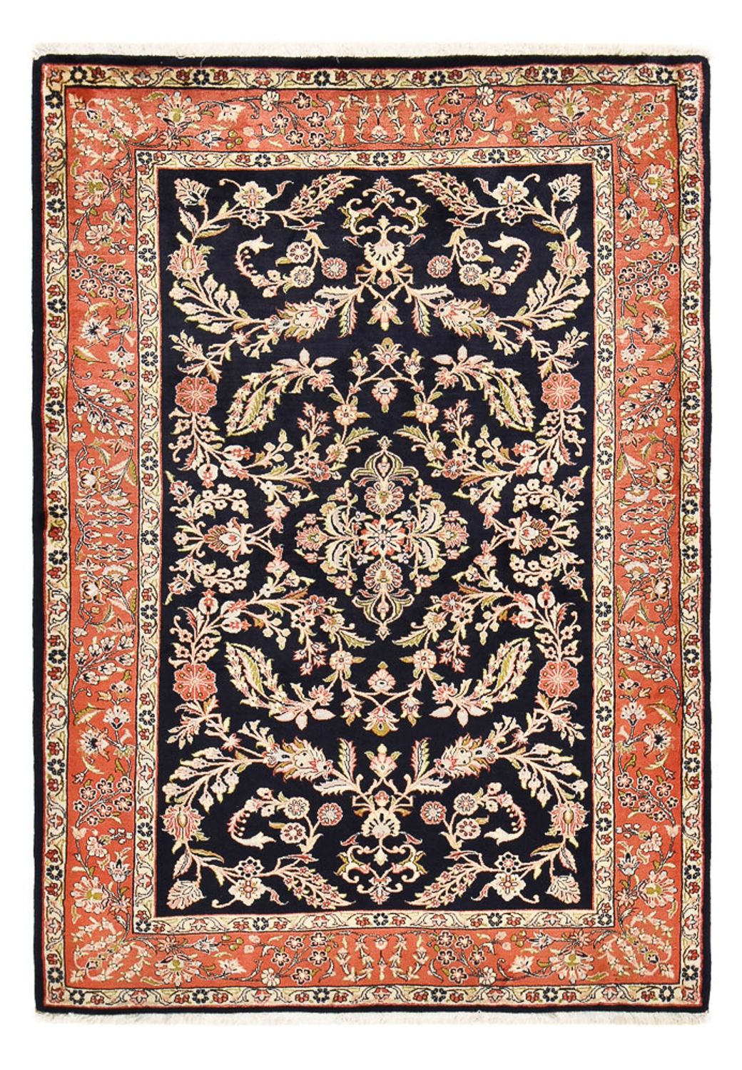 Tapis persan - Classique - 203 x 142 cm - bleu foncé
