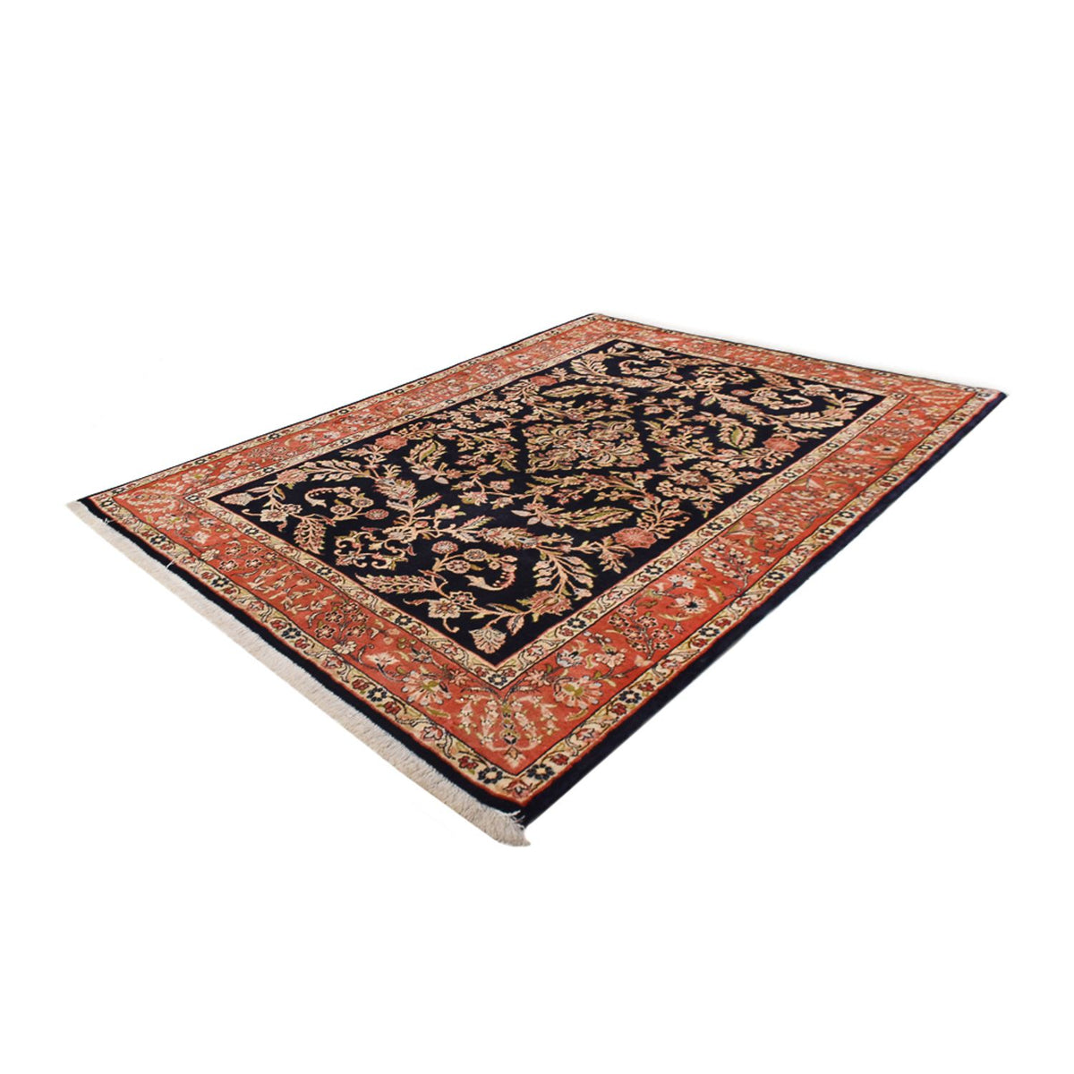 Tapis persan - Classique - 203 x 142 cm - bleu foncé