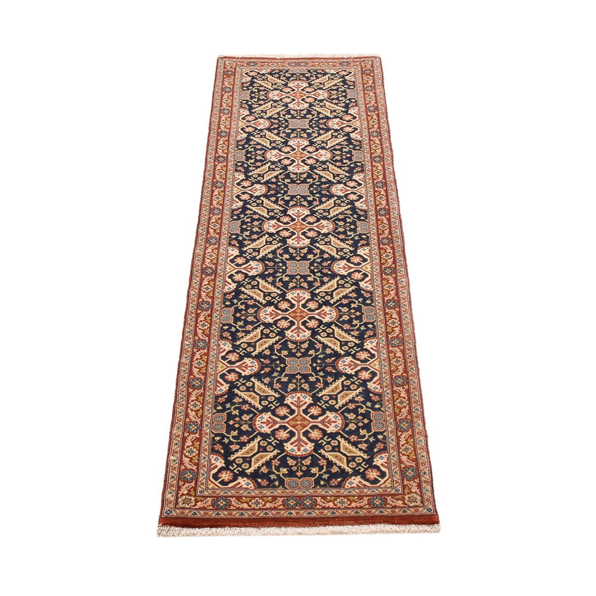 Tapis de couloir Tapis persan - Ghom - Royal - 195 x 51 cm - beige foncé