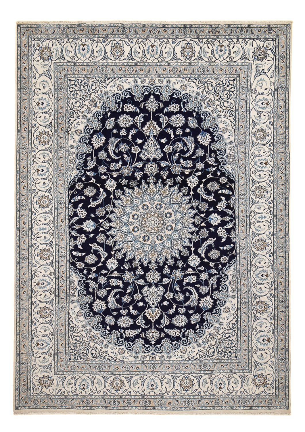 Tapis persan - Nain - 410 x 294 cm - bleu foncé