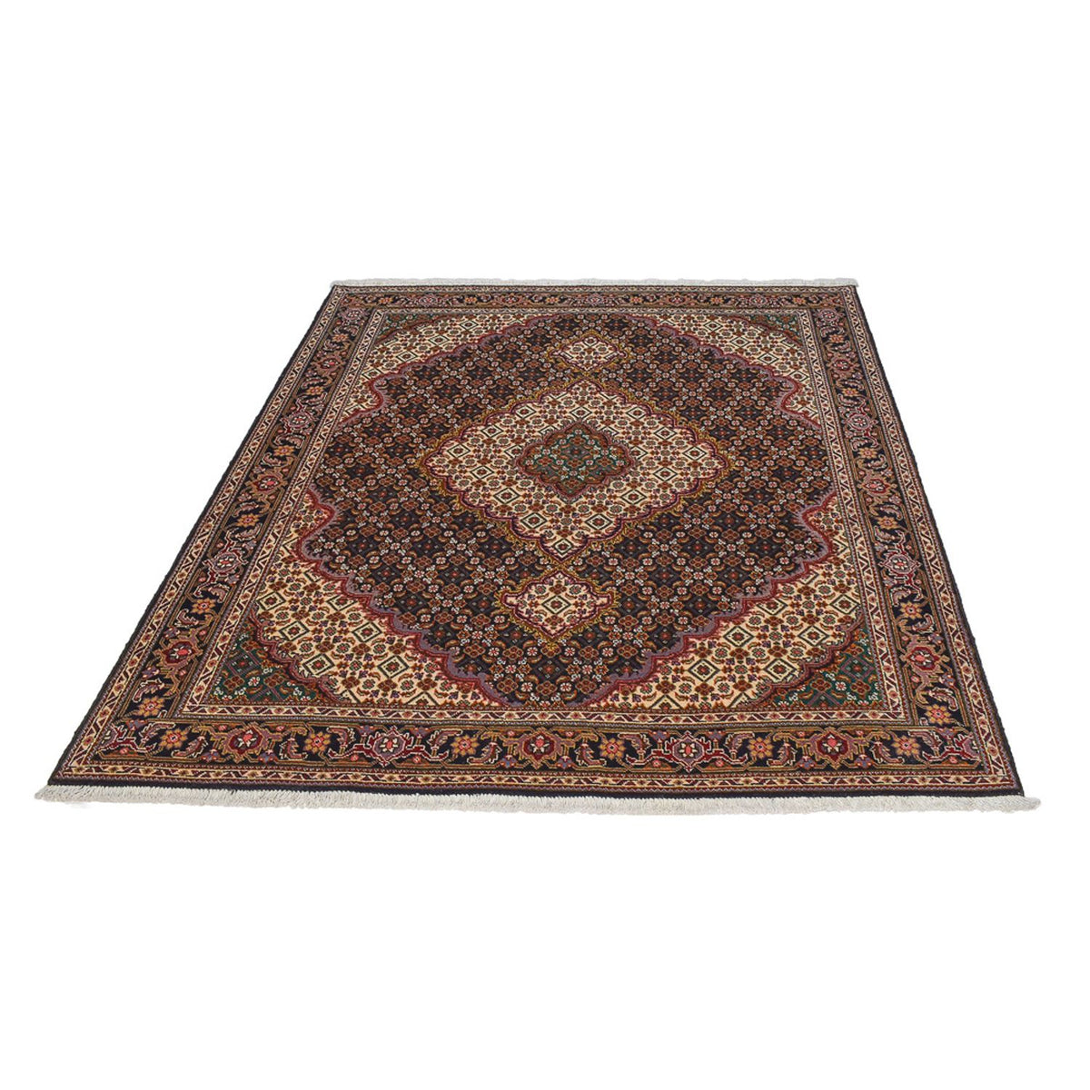 Tapis persan - Tabriz - Royal - 201 x 150 cm - marron