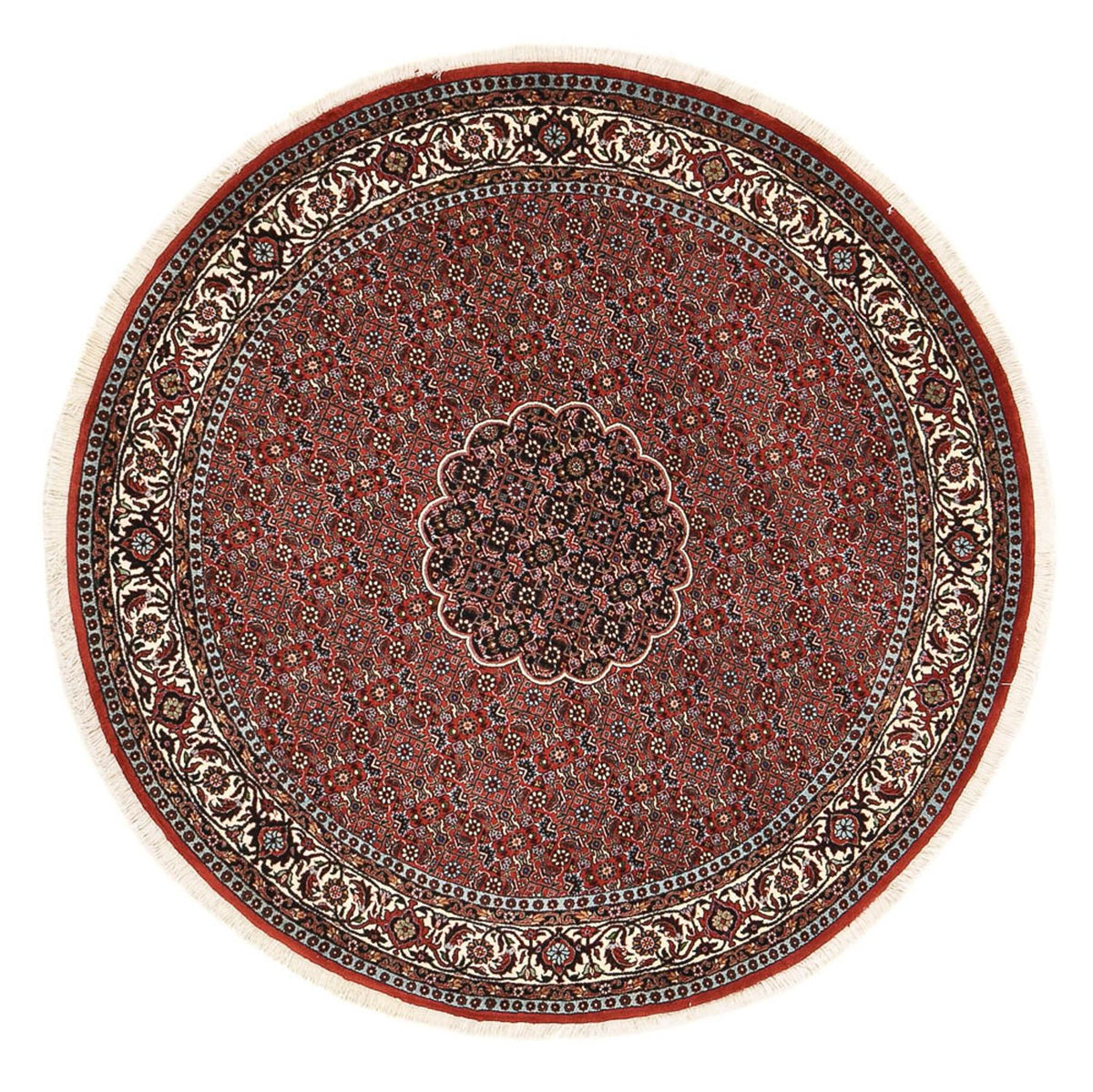 Tapis persan - Bidjar ronde  - 150 x 150 cm - rouge foncé