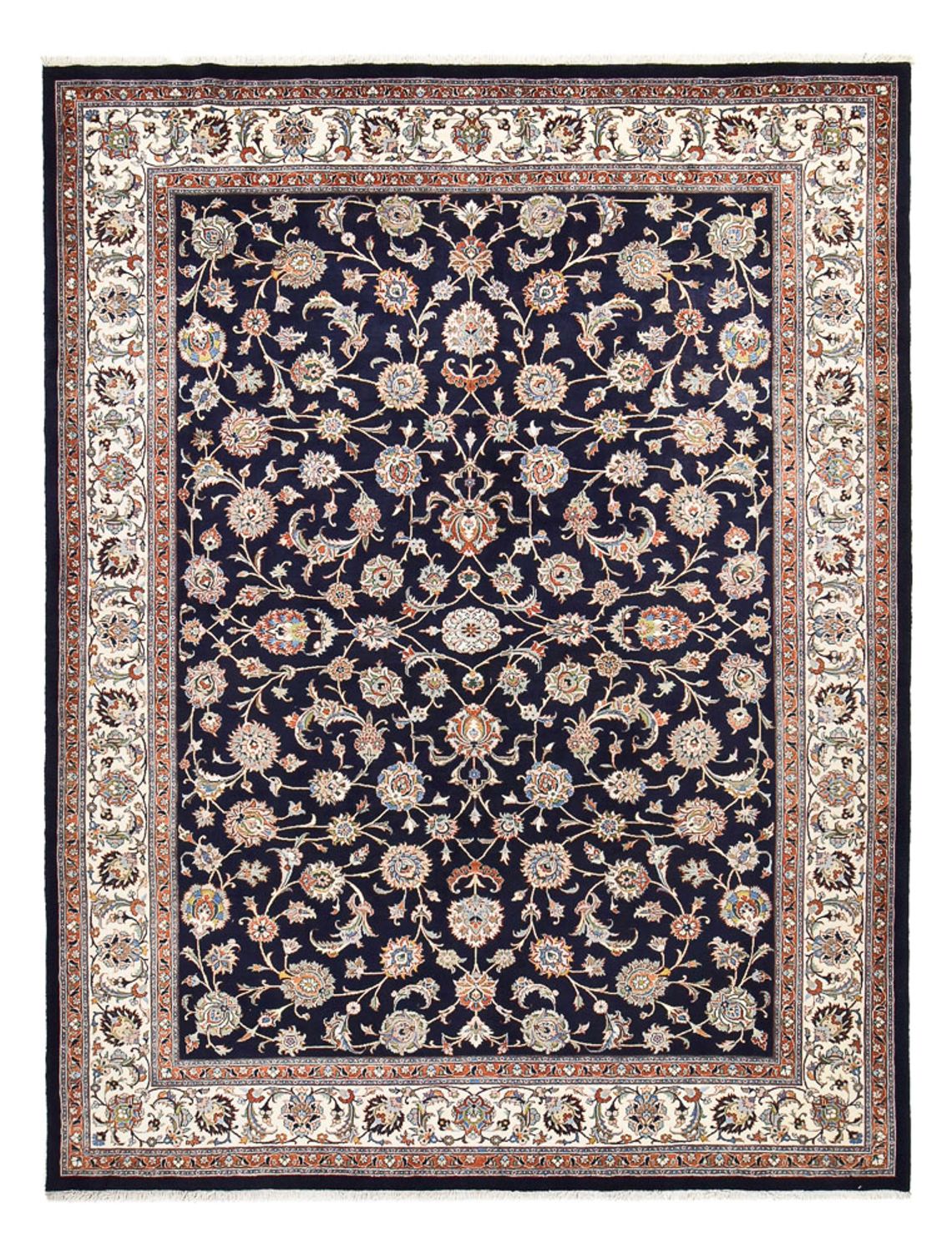 Tapis persan - Classique - Royal - 341 x 252 cm - bleu foncé
