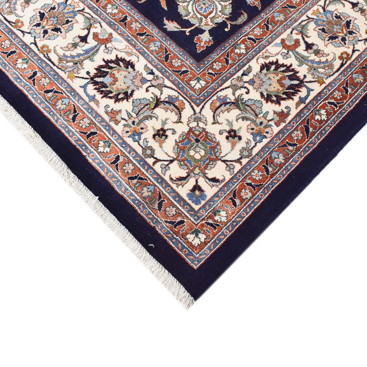 Tapis persan - Classique - Royal - 341 x 252 cm - bleu foncé
