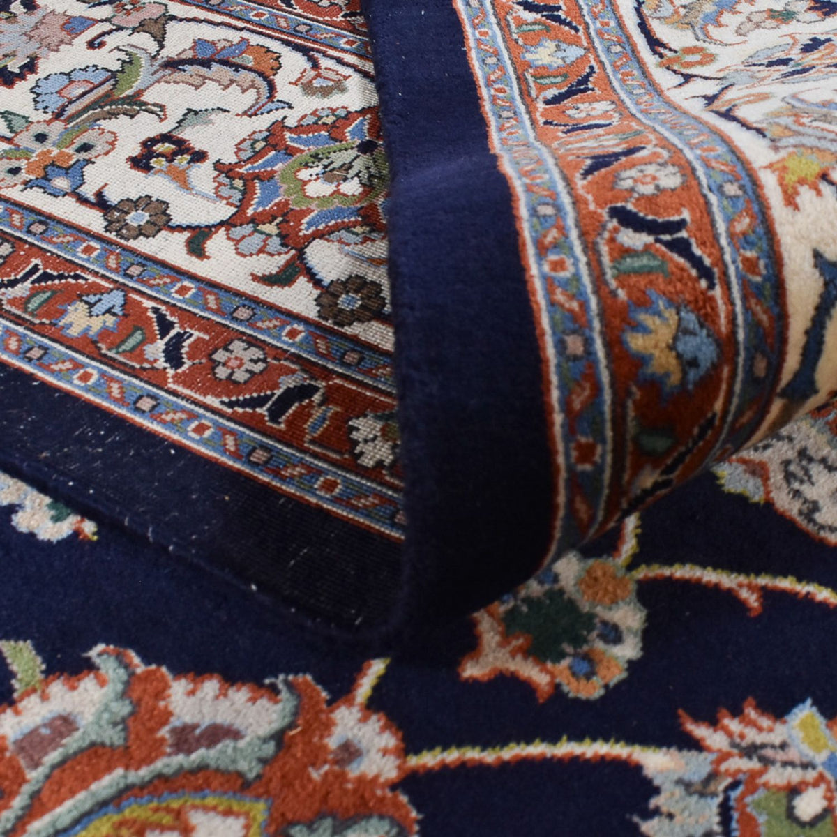 Tapis persan - Classique - Royal - 341 x 252 cm - bleu foncé