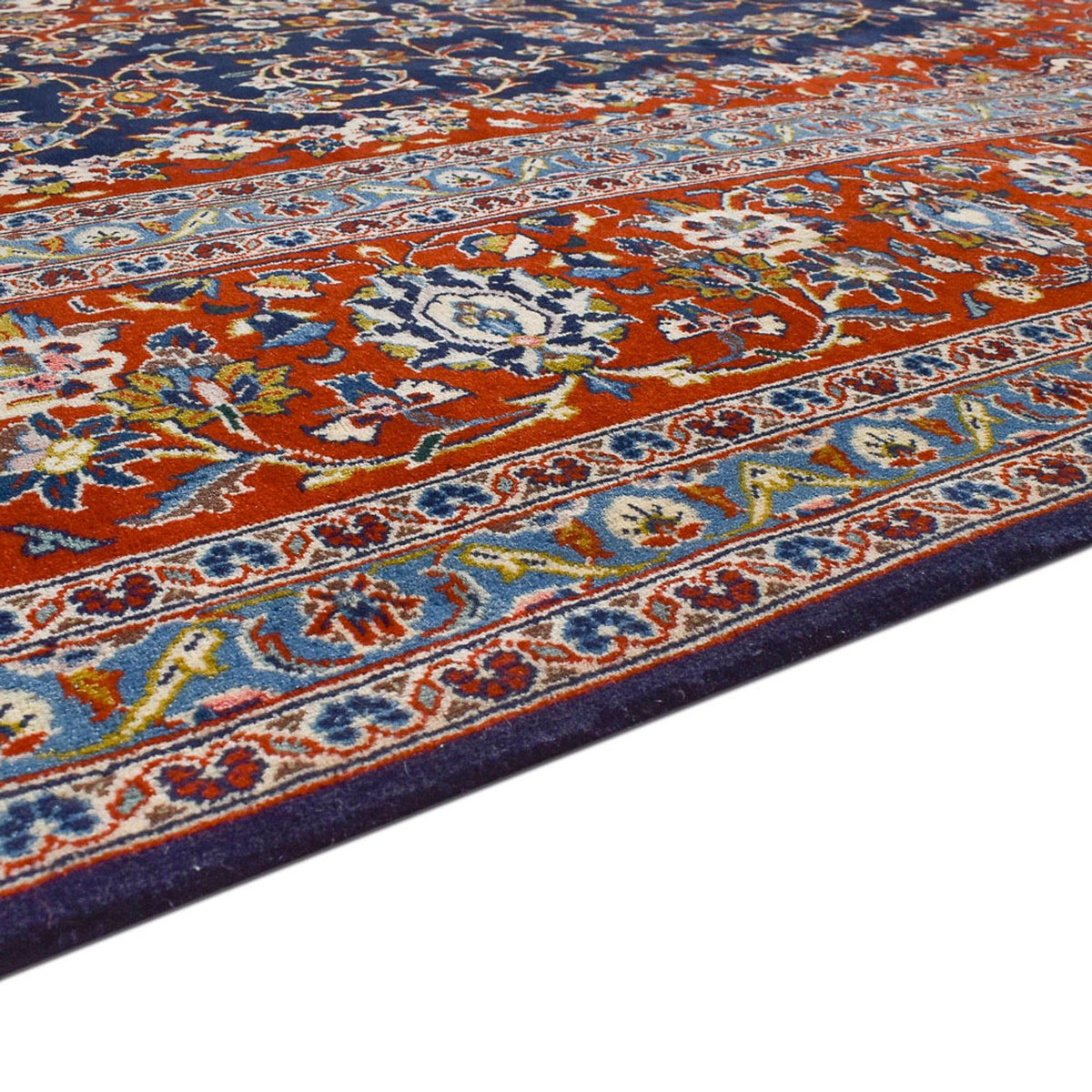Tapis persan - Keshan - 350 x 255 cm - bleu foncé
