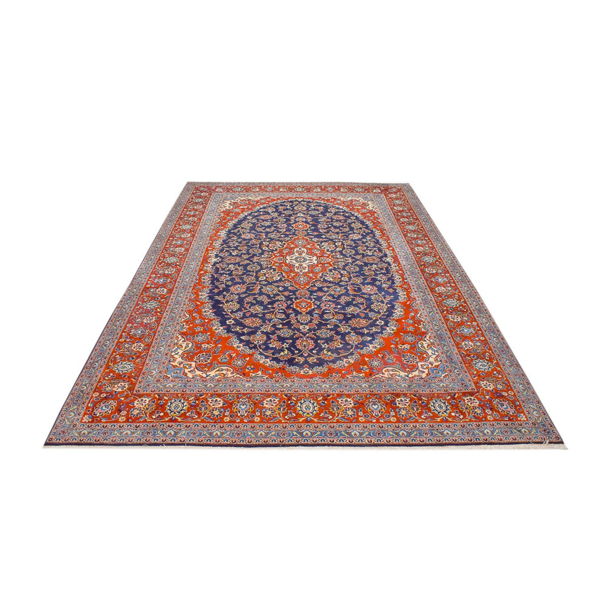 Tapis persan - Keshan - 350 x 255 cm - bleu foncé