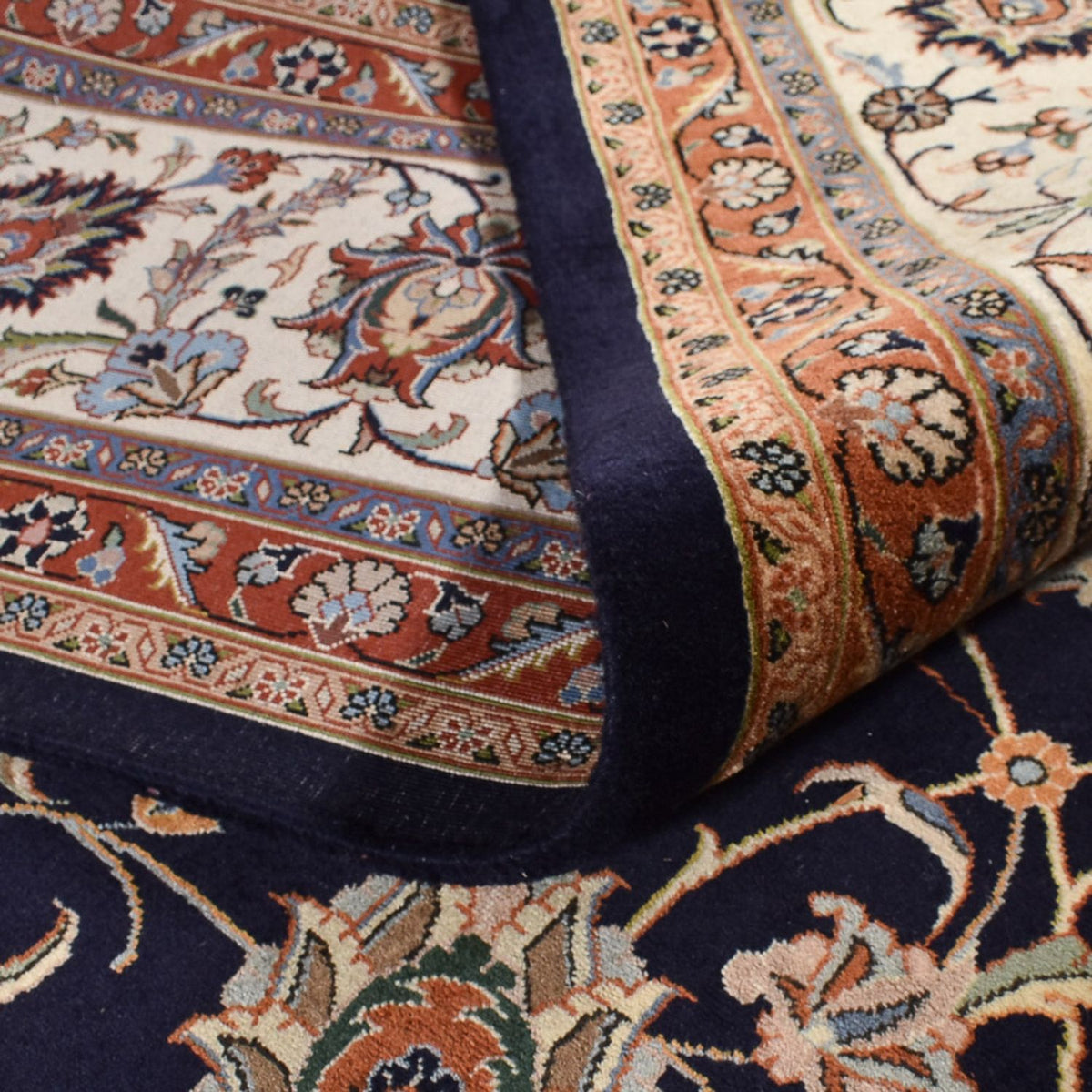 Tapis persan - Classique - Royal - 392 x 300 cm - bleu foncé