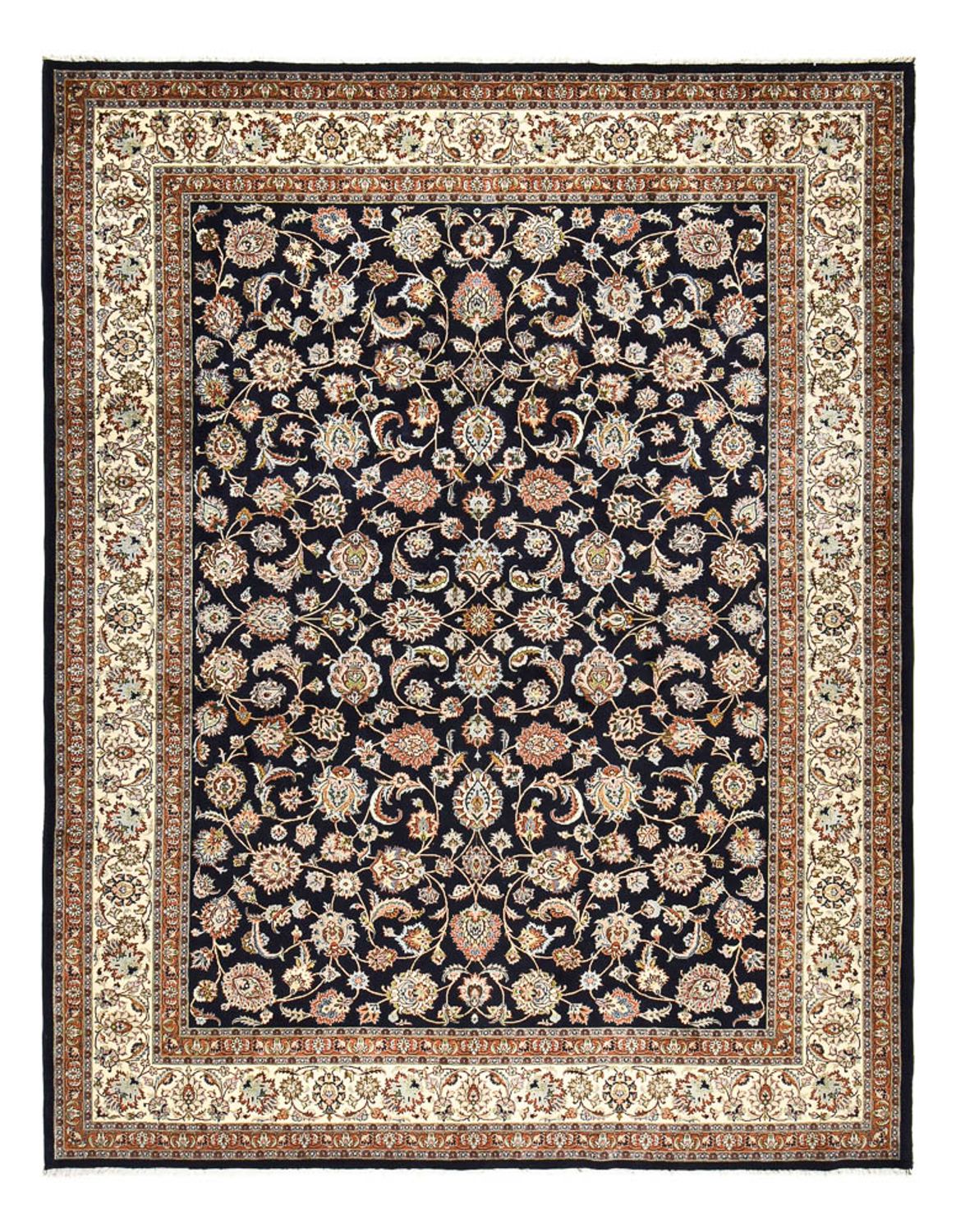 Tapis persan - Classique - Royal - 393 x 302 cm - bleu foncé