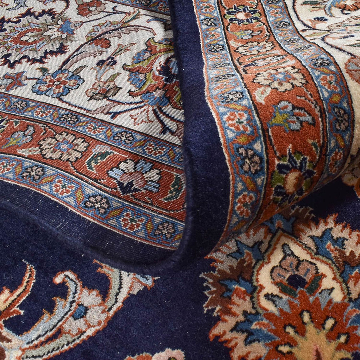 Tapis persan - Classique - Royal - 394 x 300 cm - bleu foncé