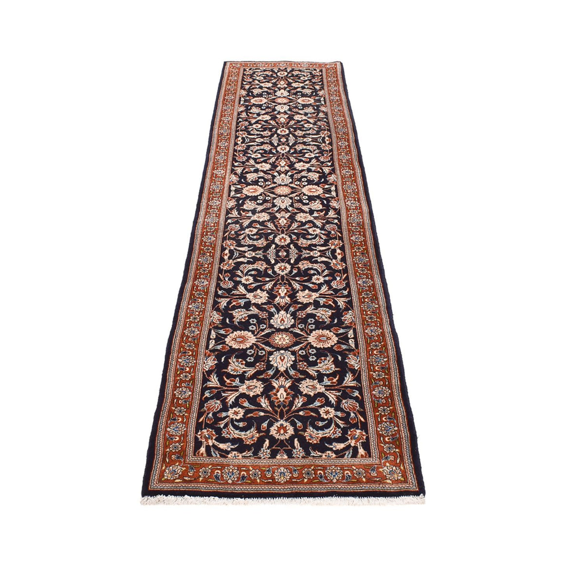 Tapis de couloir Tapis persan - Keshan - 338 x 78 cm - bleu foncé
