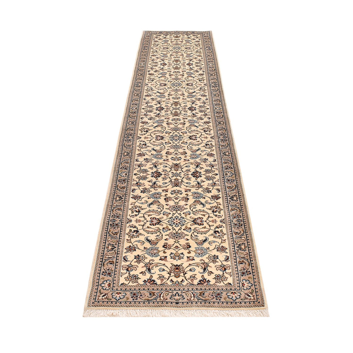 Tapis de couloir Tapis persan - Keshan - 373 x 79 cm - beige