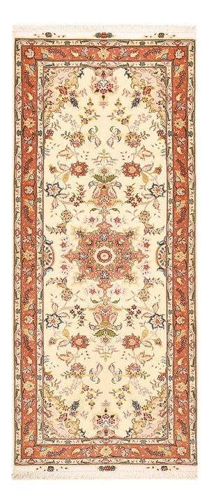 Tapis de couloir Tapis persan - Tabriz - Royal - 197 x 80 cm - beige