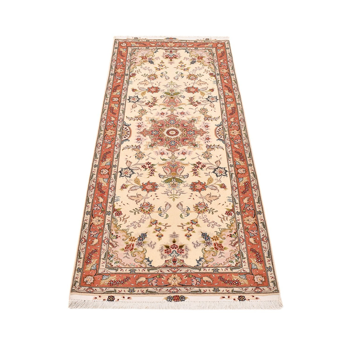 Tapis de couloir Tapis persan - Tabriz - Royal - 197 x 80 cm - beige