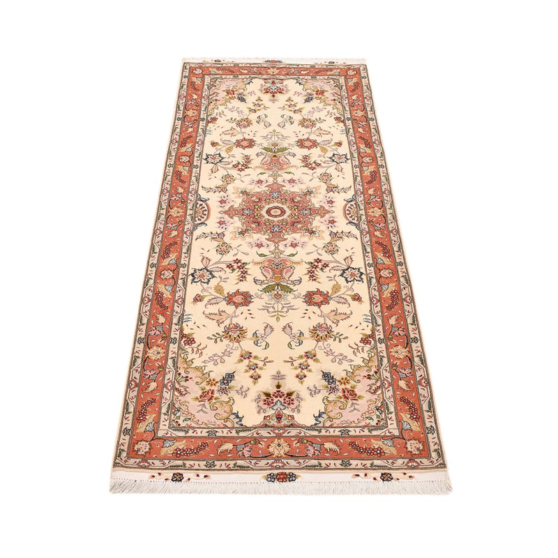 Tapis de couloir Tapis persan - Tabriz - Royal - 197 x 80 cm - beige