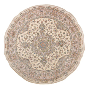 Tapis persan - Tabriz - Royal ronde  - 303 x 303 cm - beige