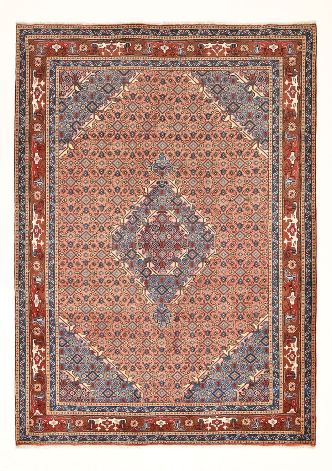 Tapis persan - Nomadic - 281 x 201 cm - rouge clair