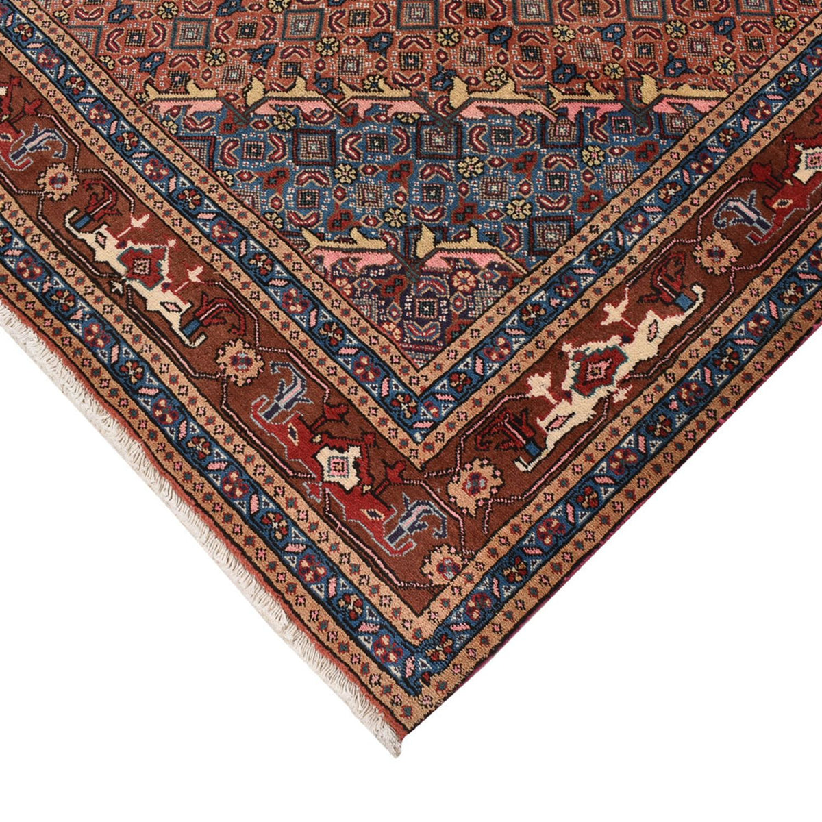 Tapis persan - Nomadic - 281 x 201 cm - rouge clair