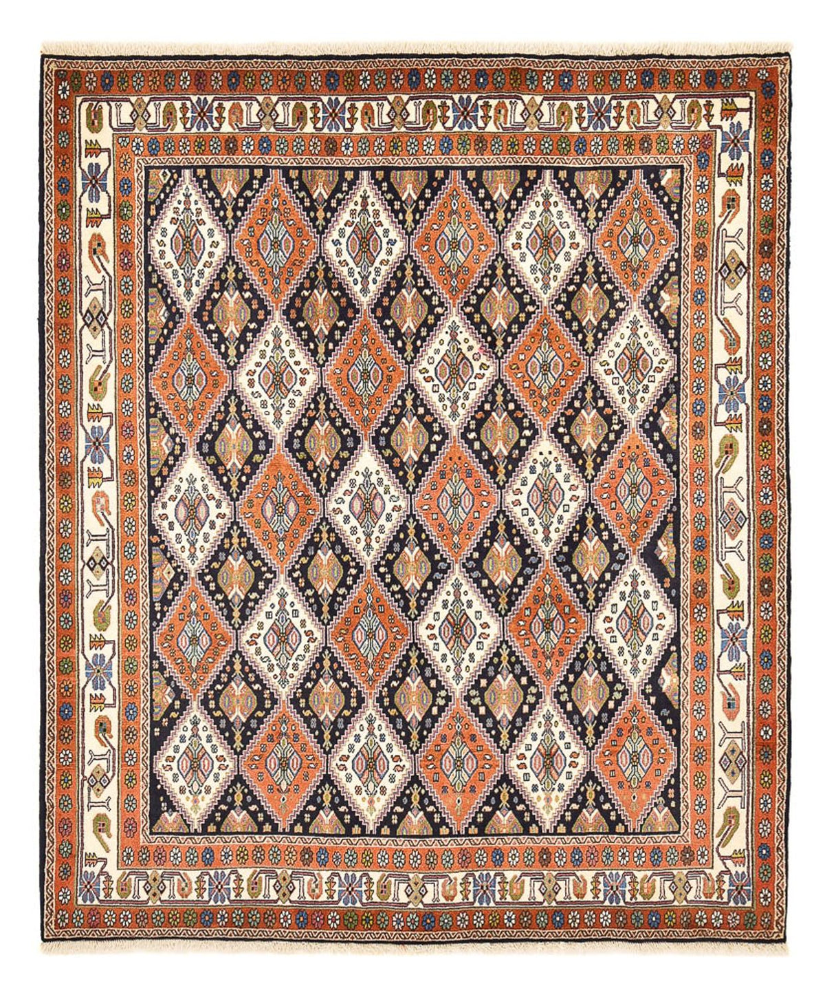 Tapis persan - Nomadic carré  - 214 x 183 cm - multicolore