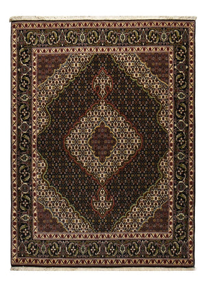 Tapis persan - Tabriz - Royal - 202 x 150 cm - marron foncé