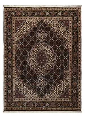 Tapis persan - Tabriz - Royal - 196 x 148 cm - marron foncé