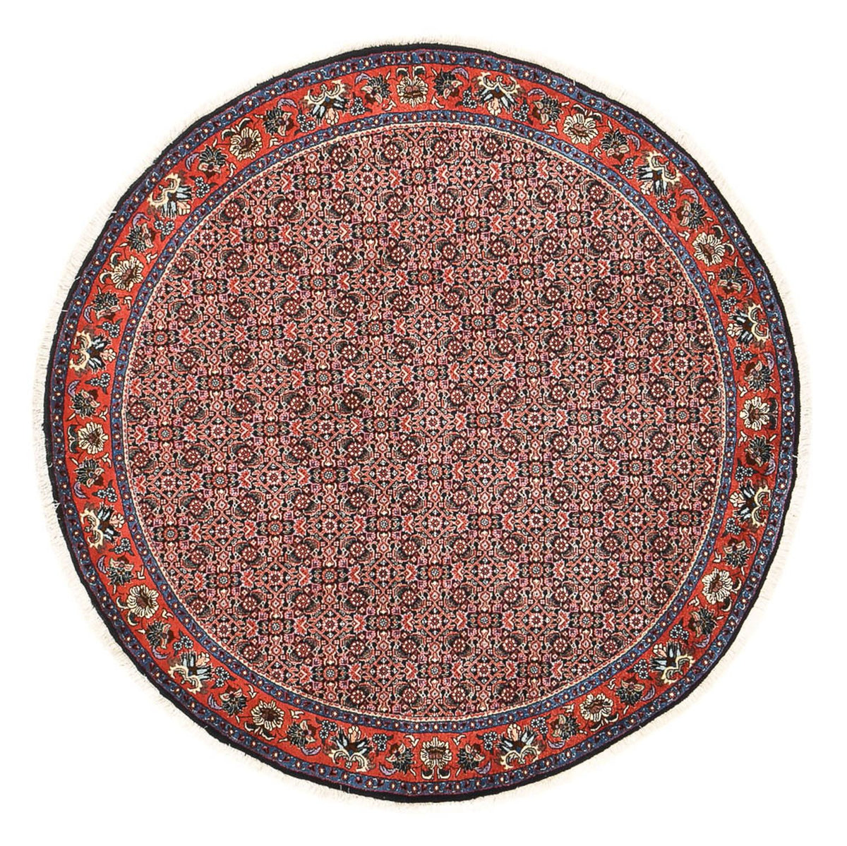 Tapis persan - Bidjar ronde - 153 x 153 cm - rouge clair