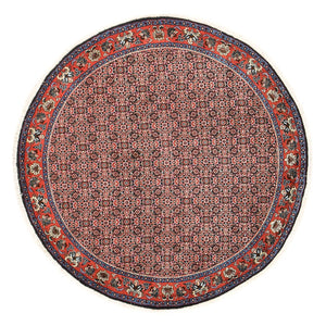 Tapis persan - Bidjar ronde  - 153 x 153 cm - rouge clair