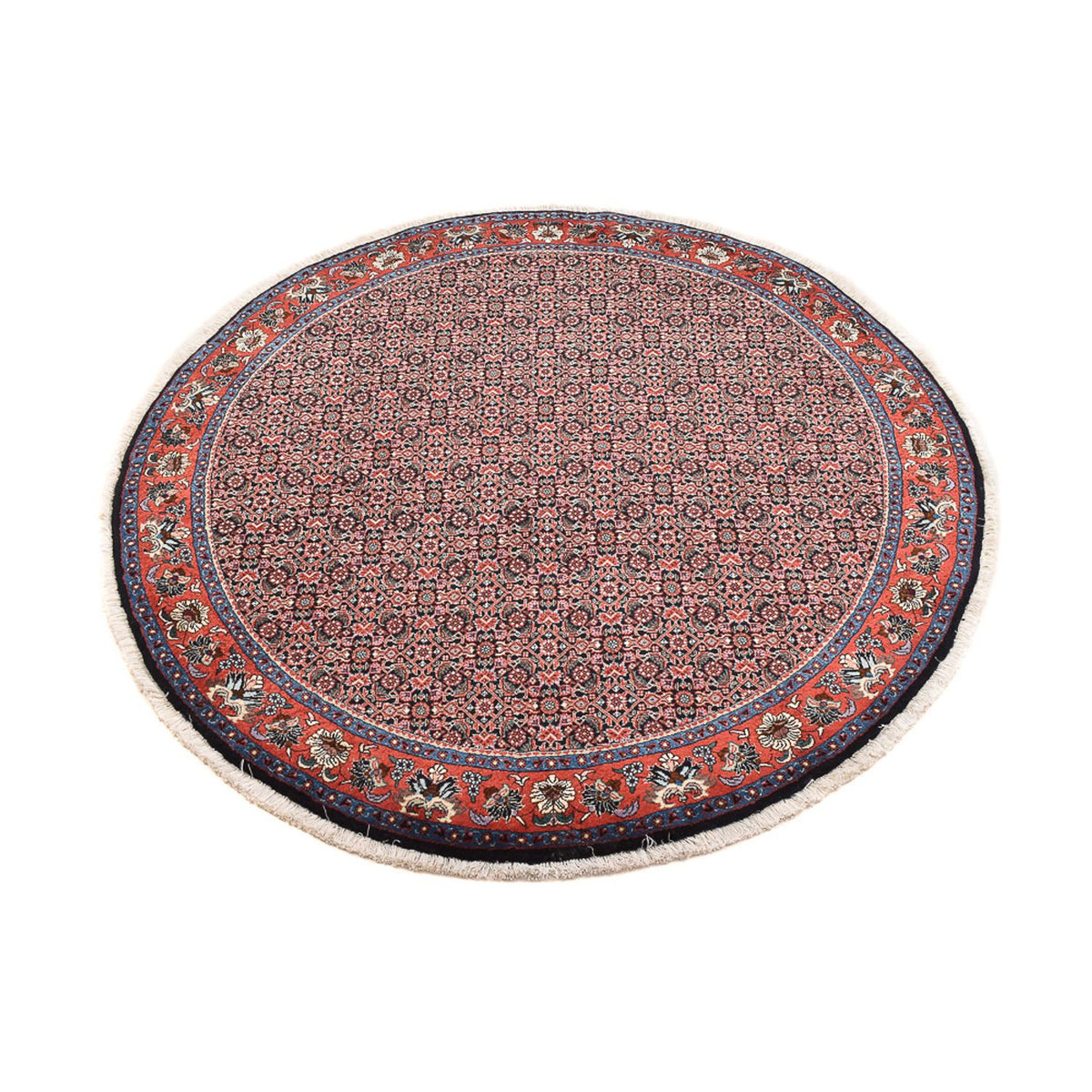 Tapis persan - Bidjar ronde - 153 x 153 cm - rouge clair