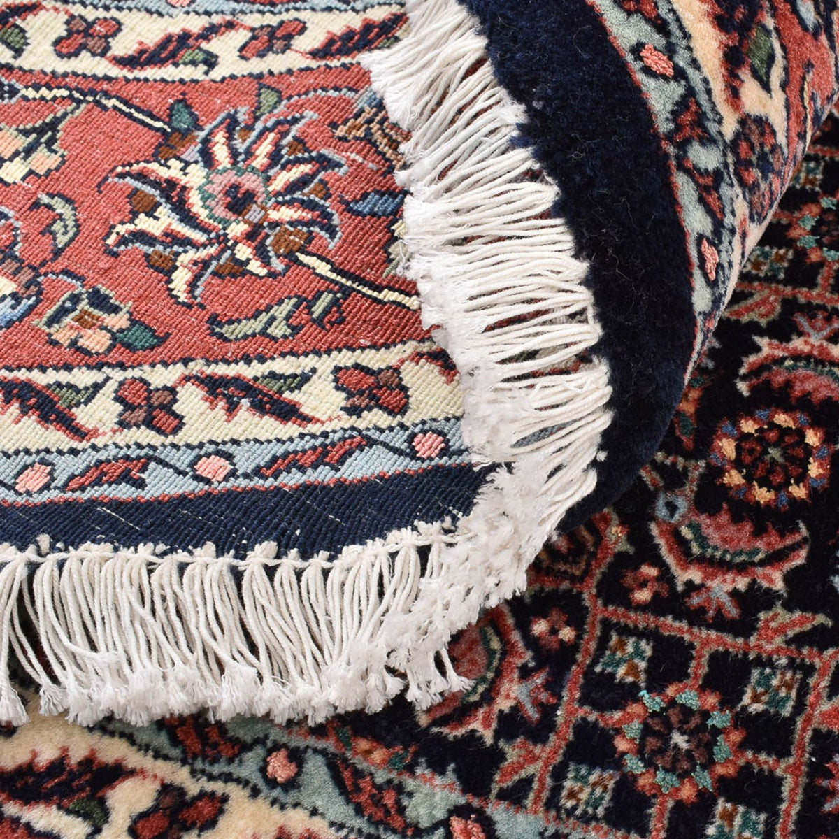 Tapis persan - Bidjar ronde - 155 x 155 cm - rouge foncé