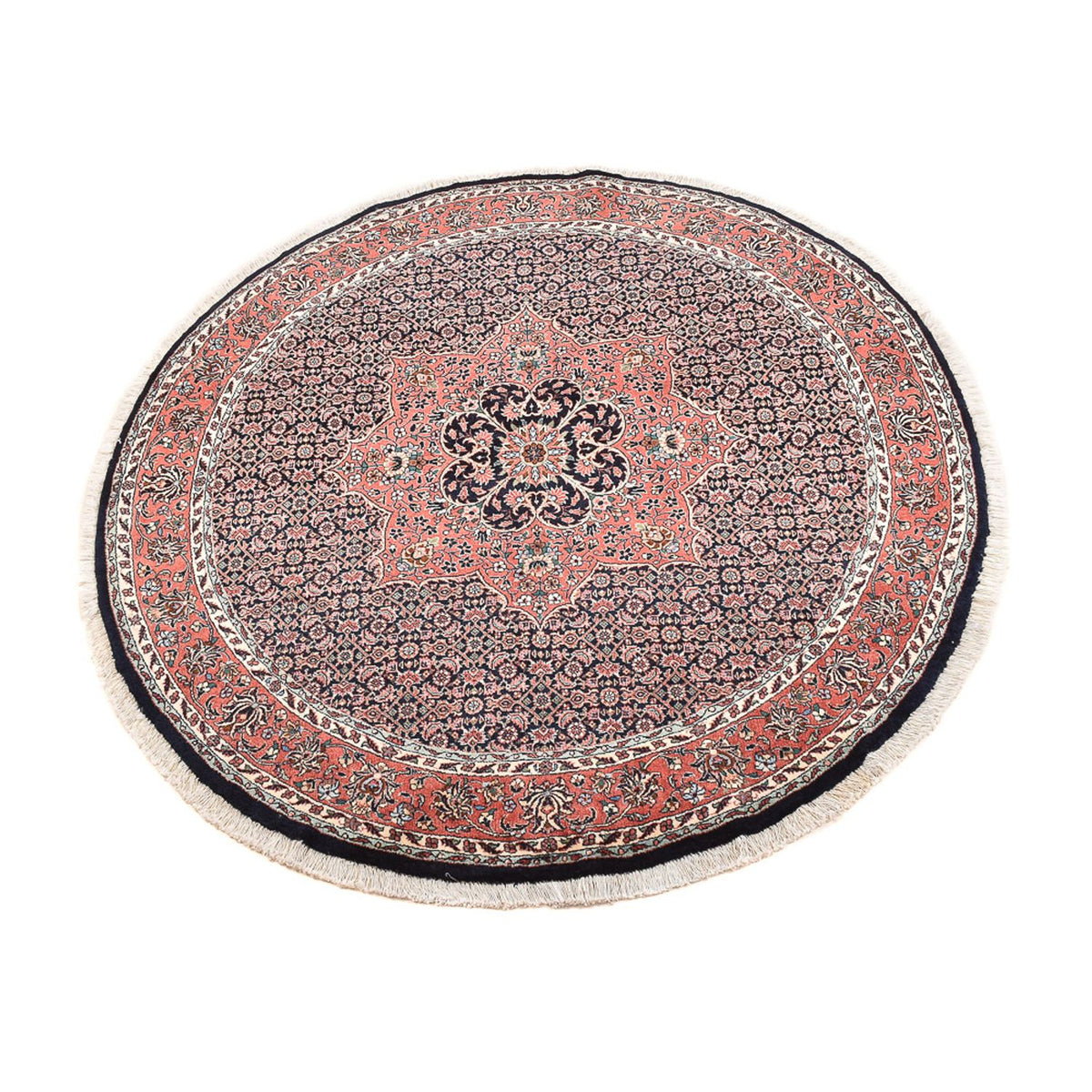 Tapis persan - Bidjar ronde - 155 x 155 cm - rouge foncé