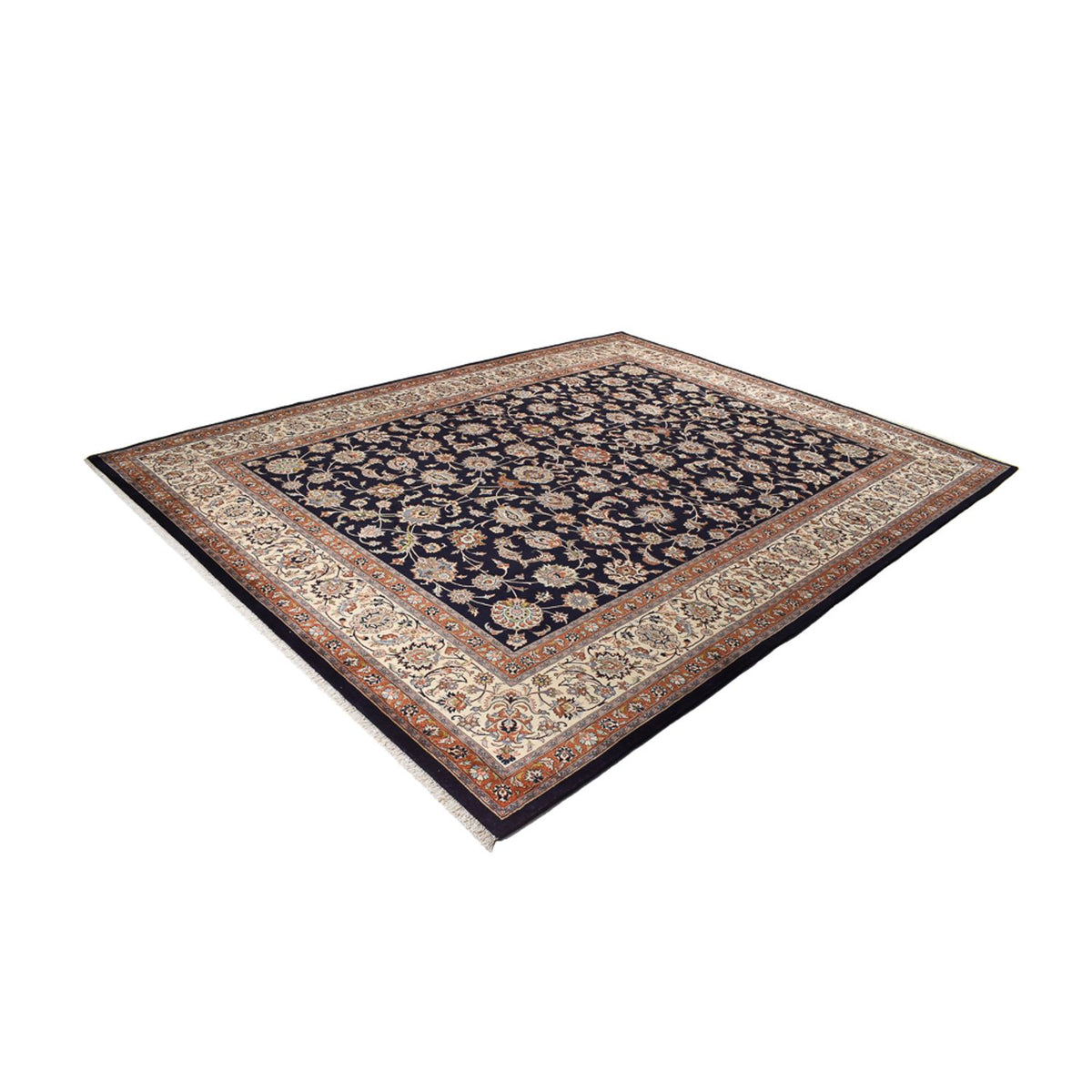 Tapis persan - Classique - Royal - 398 x 305 cm - bleu foncé