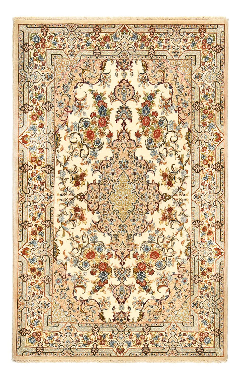 Tapis persan - Ghom - Royal - 211 x 130 cm - beige clair