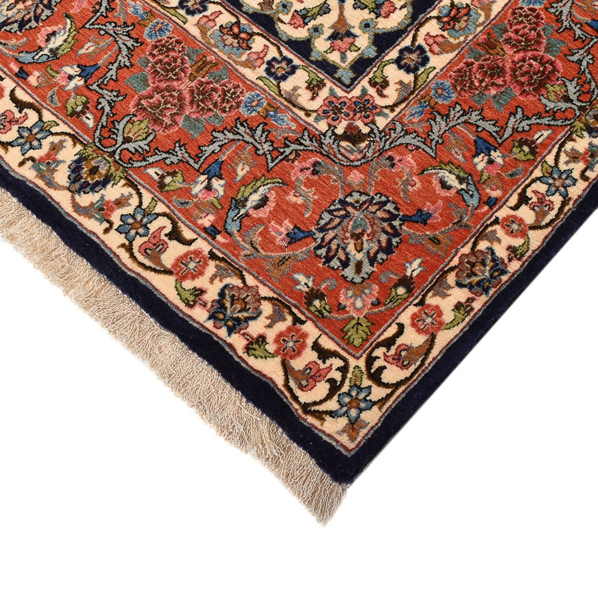 Tapis persan - Ghom - Royal - 205 x 137 cm - bleu foncé