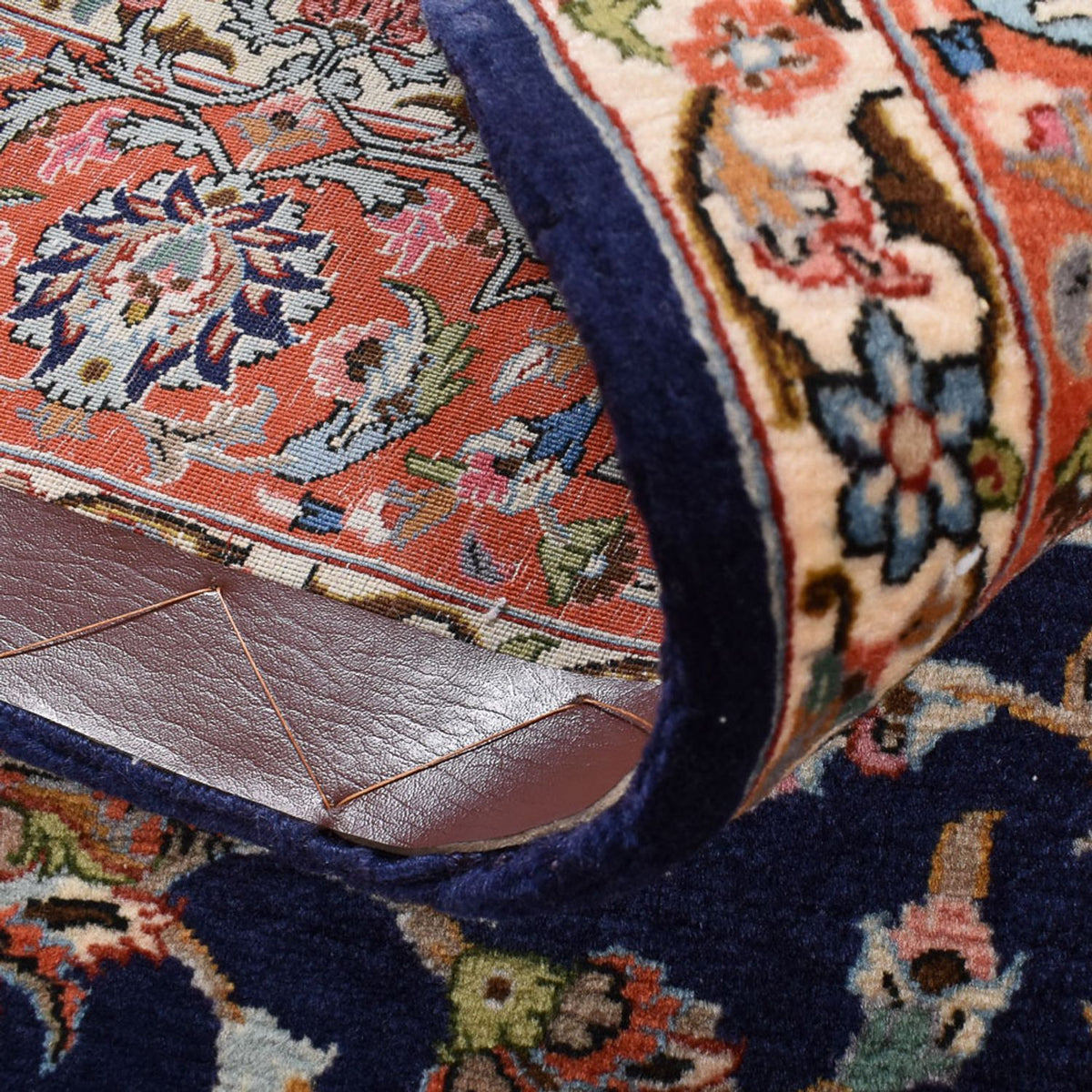 Tapis persan - Ghom - Royal - 205 x 137 cm - bleu foncé