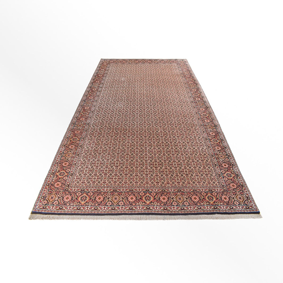 Tapis persan - Bidjar ovale - 395 x 203 cm - rouille